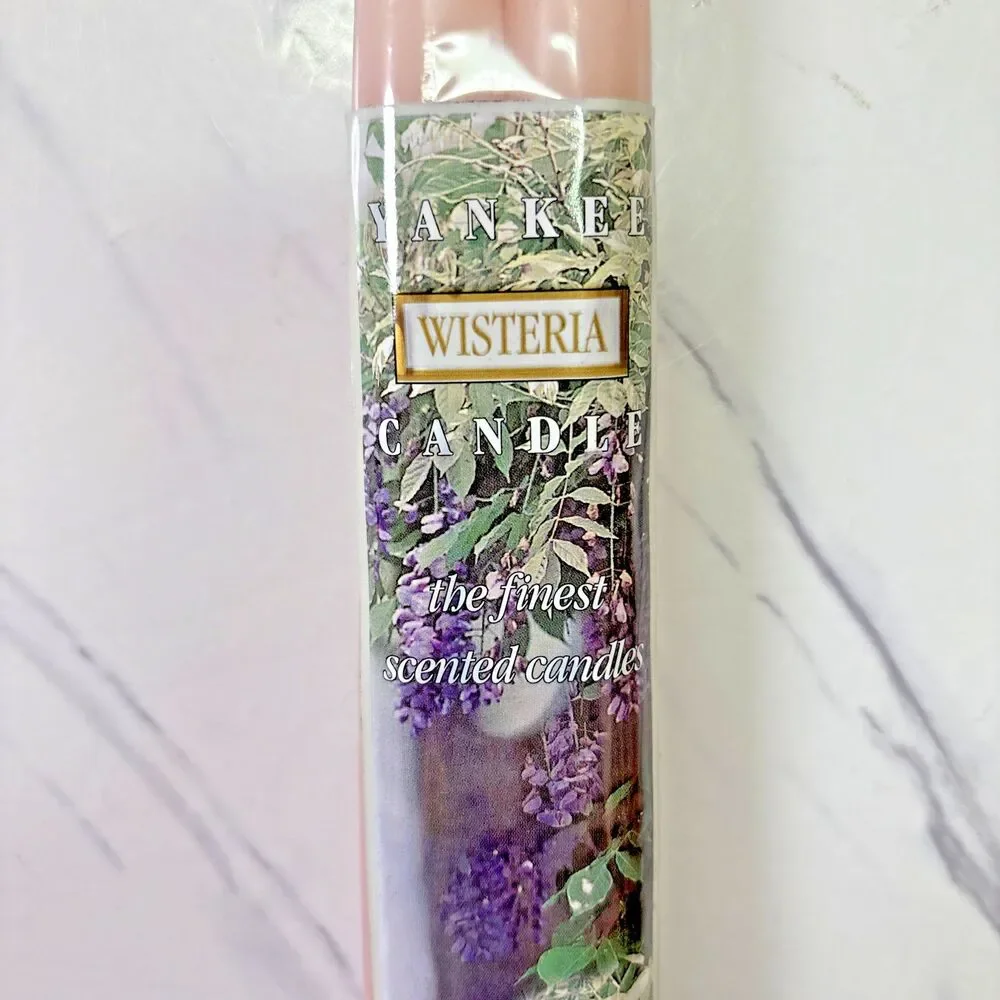 Yankee Candle 12 in. Wisteria Taper Candles Set Of 2 NIP Unused